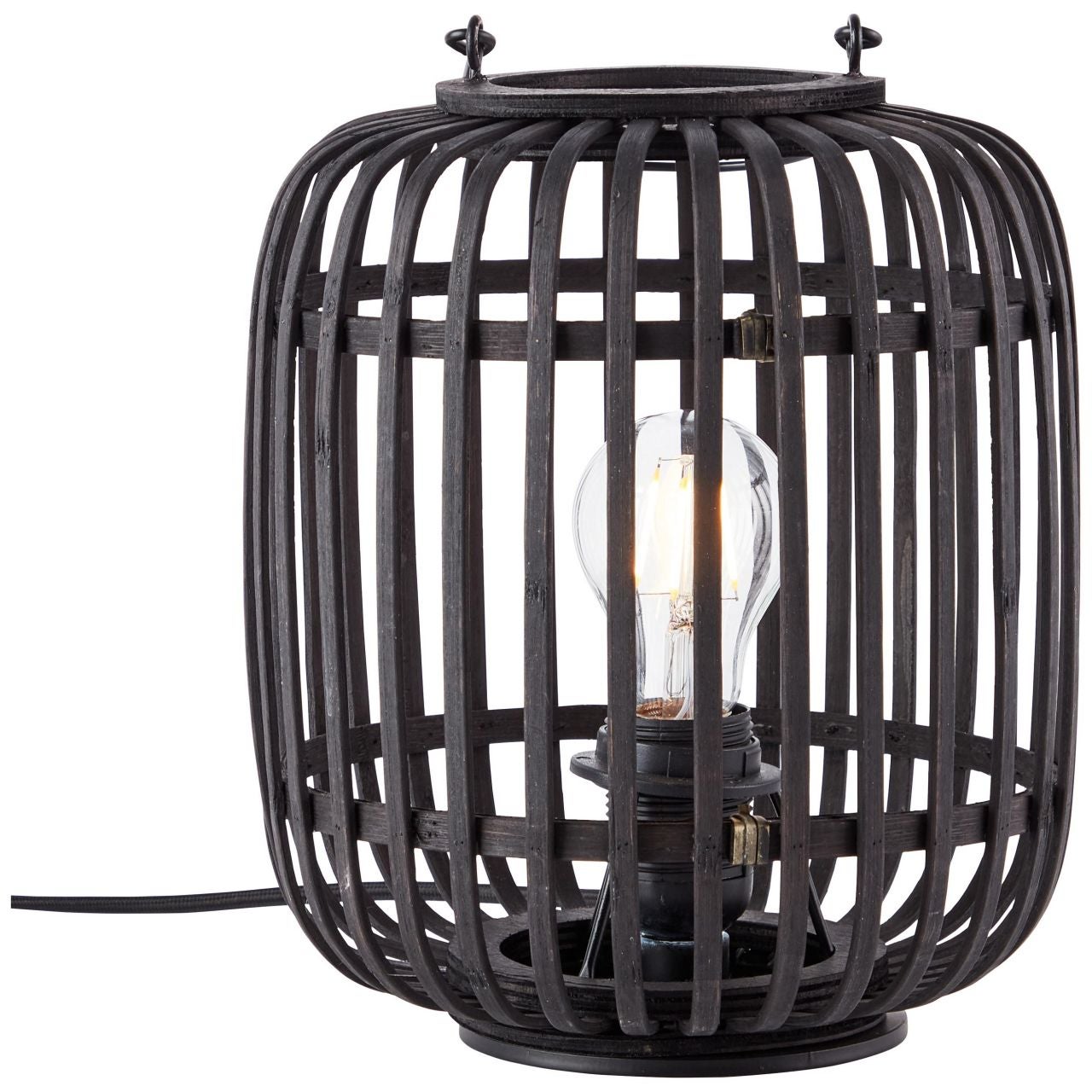 Brilliant Woodbridge LED lampa sufitowa 25x25cm drewno/czarny, drewno/metal/plastik, 1x wbudowana dioda LED, 18 W, (strumień świetlny: 1600lm, barwa ś - 7