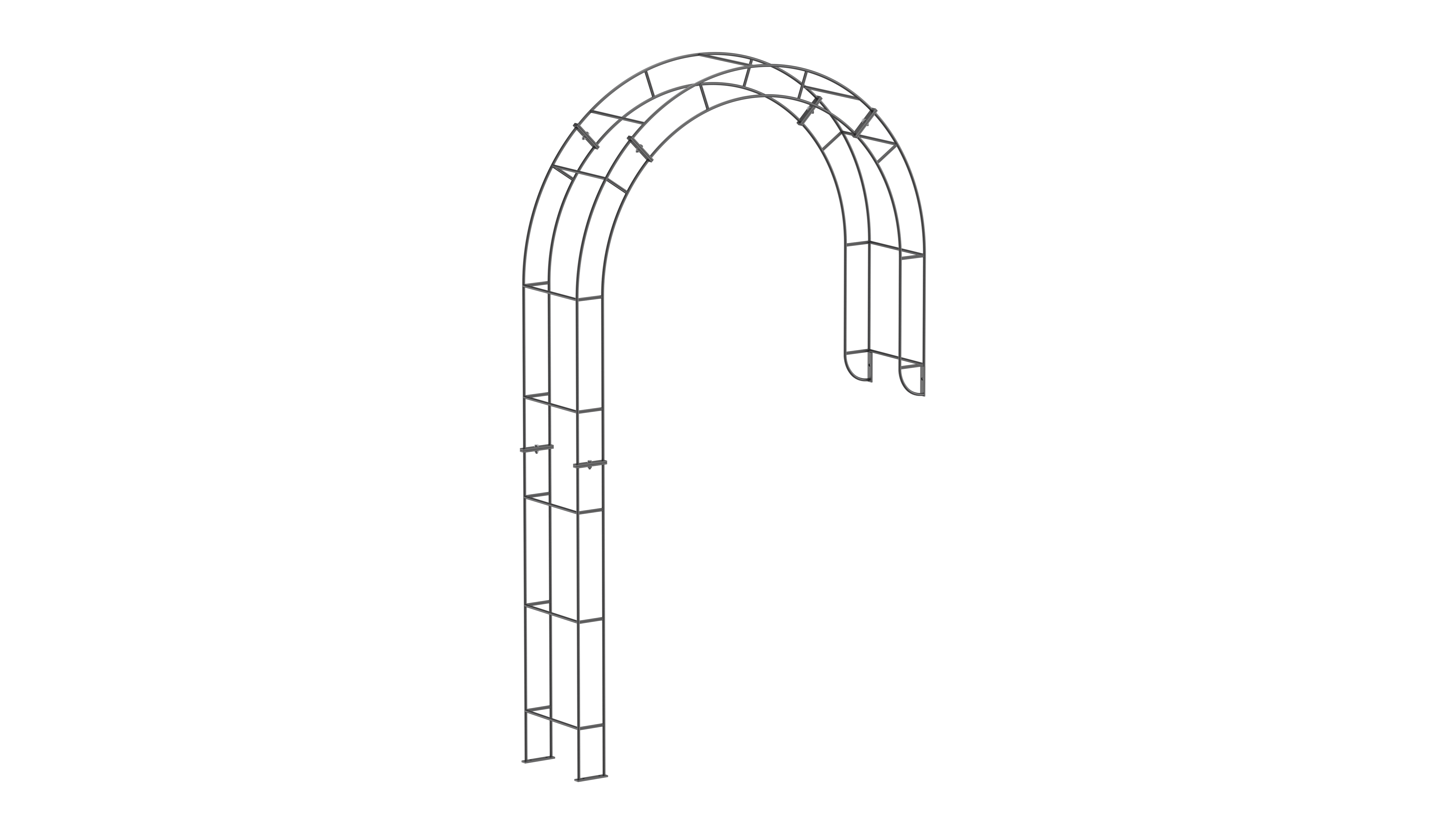 ELEO Demi arche de jardin en métal Cremona, thermolaquage anthracite