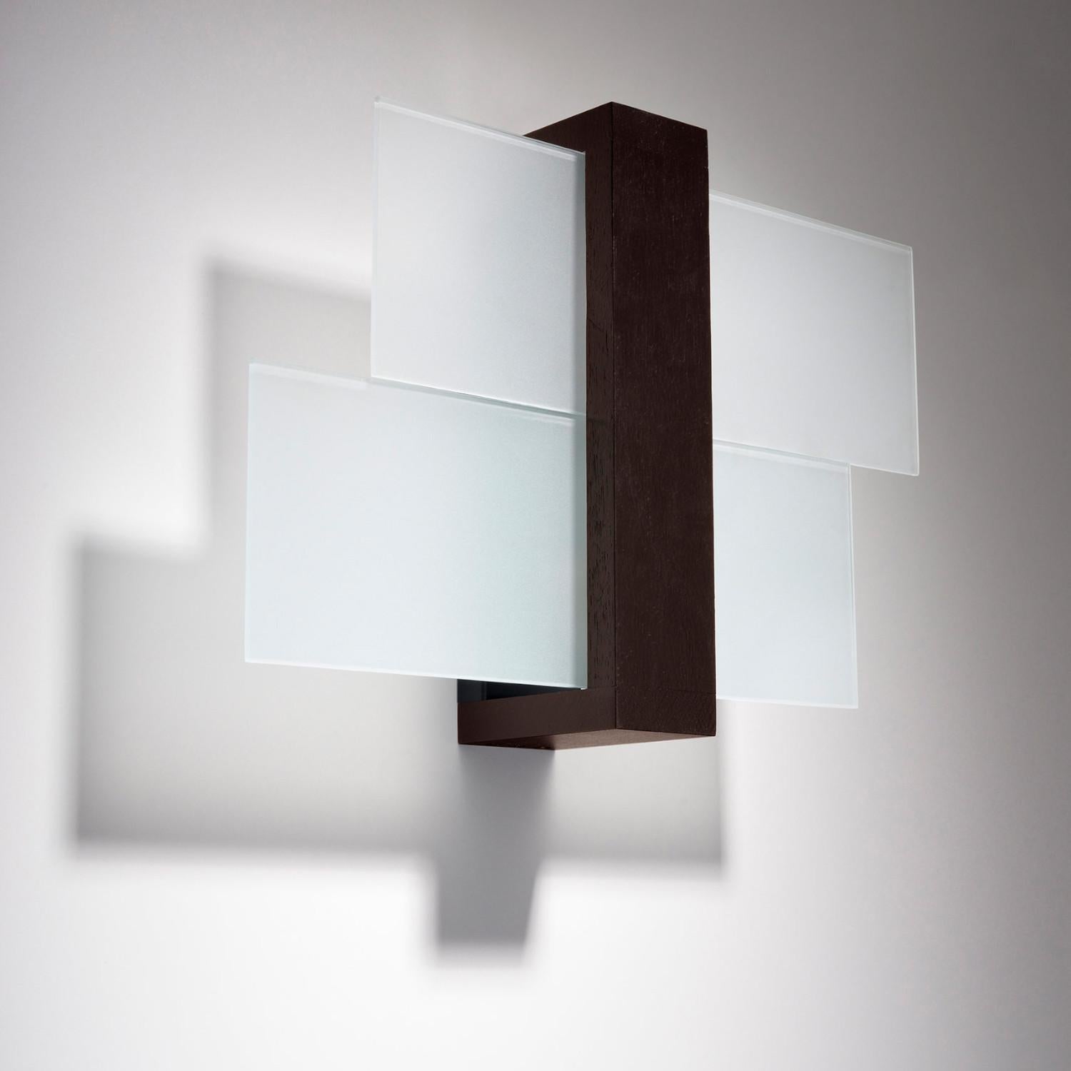 Kinkiet ścienny Feniks brązowo-biały 1xE27x60W wym: 12 x 43 x 30 cm szkło IP20 Sollux Lighting