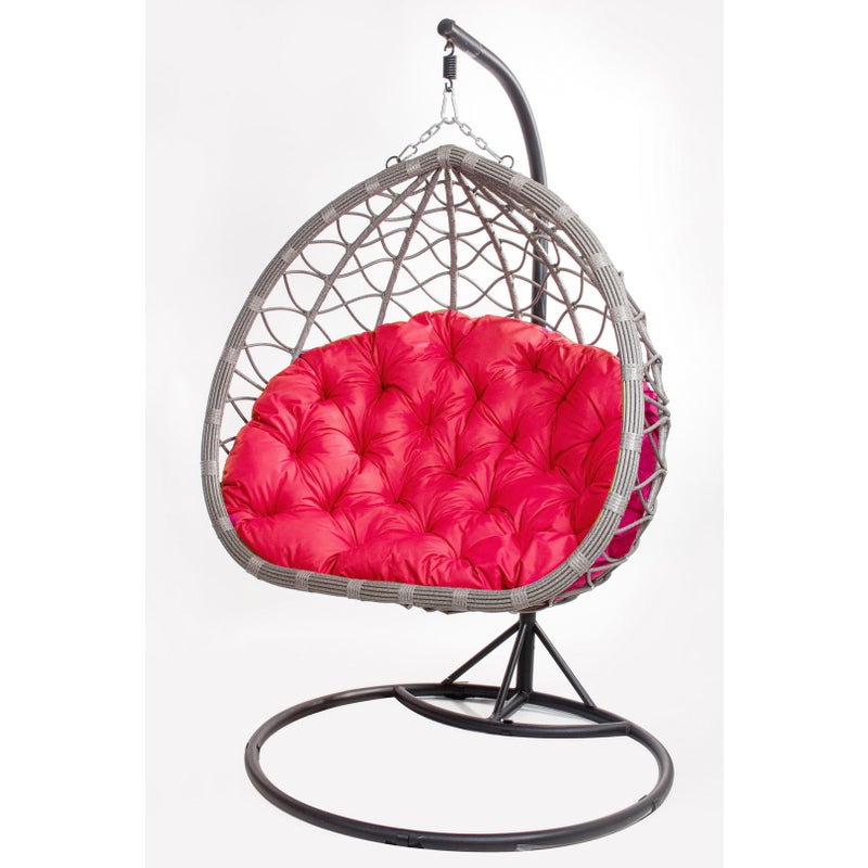 PODUSZKA OGRODOWA NA FOTEL WISZĄCY KOKON 110x100 CM CZERWONA PODUCHA NA HUŚTAWKĘ PODUSZKA NA BOCIANIE GNIAZDO PODUSZKA NA KRZESŁO DWUSTRONNA