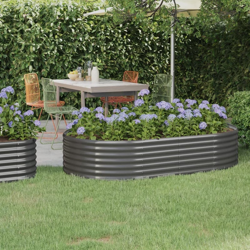 vidaXL Podwyższona donica, stal ocynkowana 175x100x36 cm szara