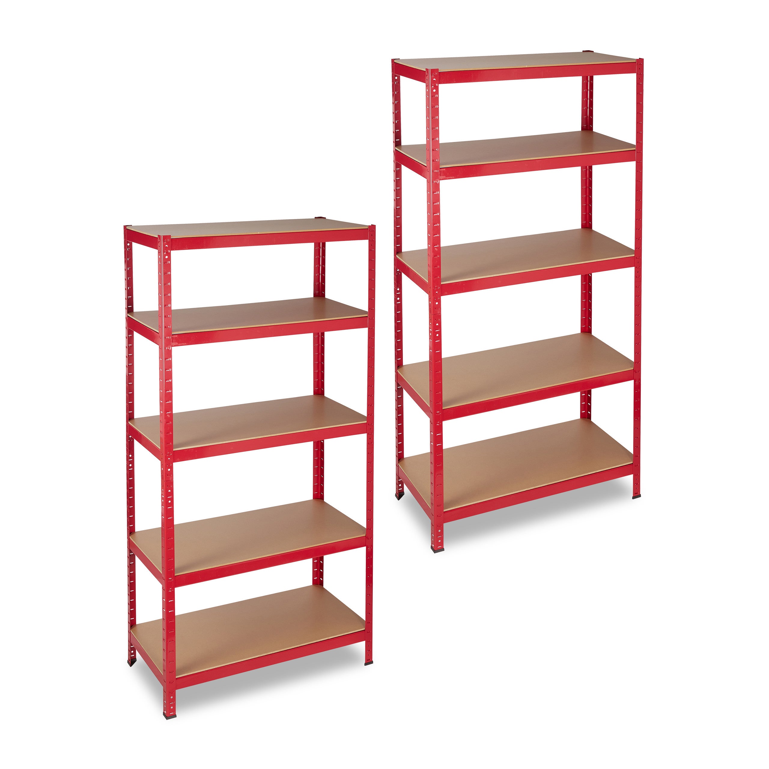 Étagère Charge Lourde Relaxdays 1325 Kg – 180x90x60 Cm – 5 Niveaux Ajustables – Garage, Cave, Atelier – Métal Rouge