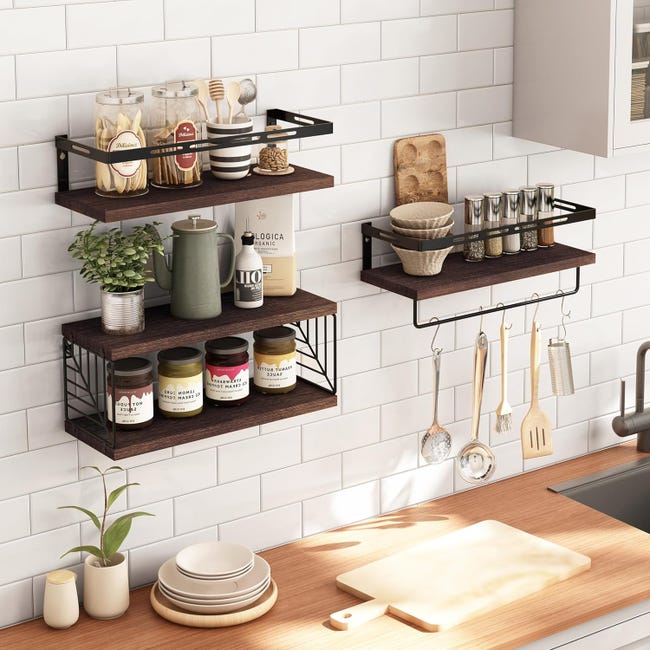 Tablette Murale Cuisine Salon EUGAD Set De 3 Étagères Murales Flottantes Noir - Étagère De Rangement Décorative En MDF 30x22.9x3.8cm - Gain D'Espace Intelligent Tablette Murale Cuisine Salon EUGAD Set De 3 Étagères Murales Flottantes Noir - Étagère De Rangement Décorative En MDF 30x22.9x3.8cm - Gain D'Espace Intelligent