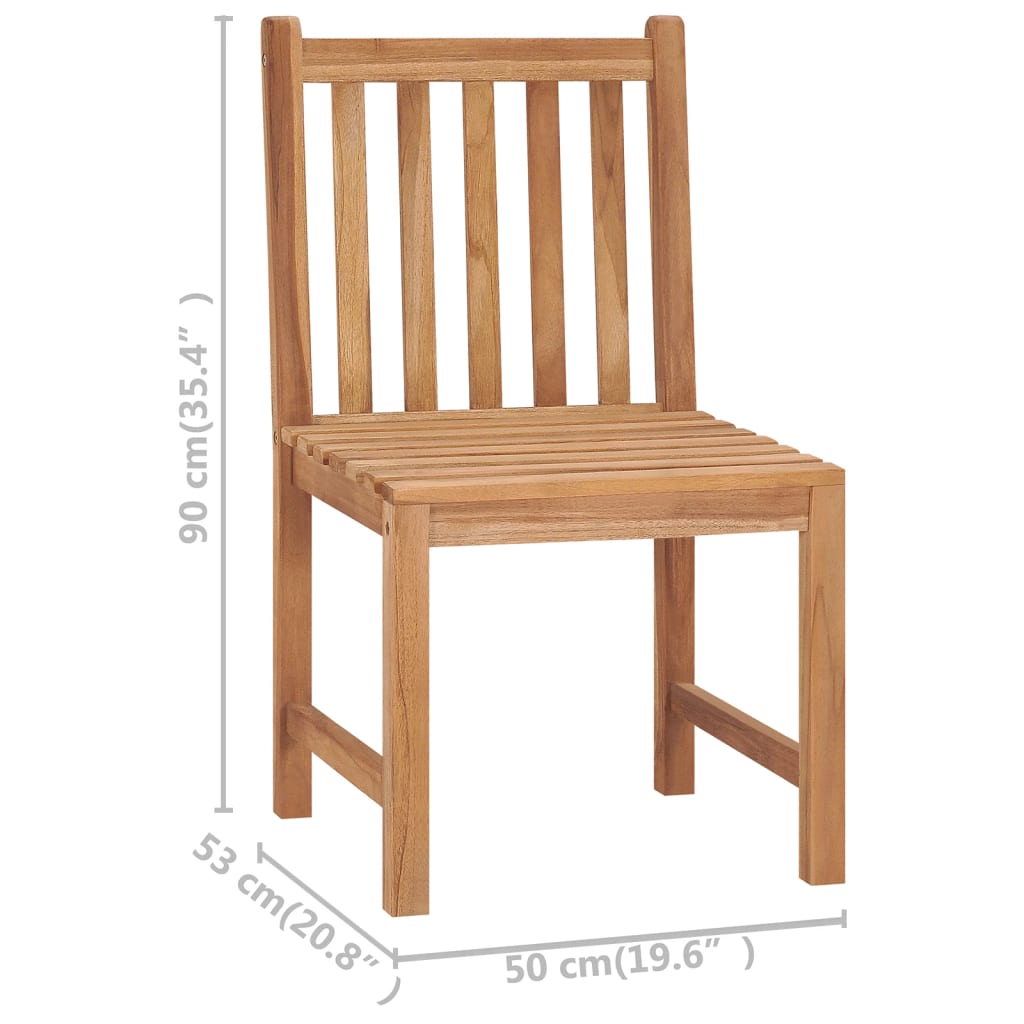 Chaises de jardin 6 pcs avec coussins Bois de teck massif - 5