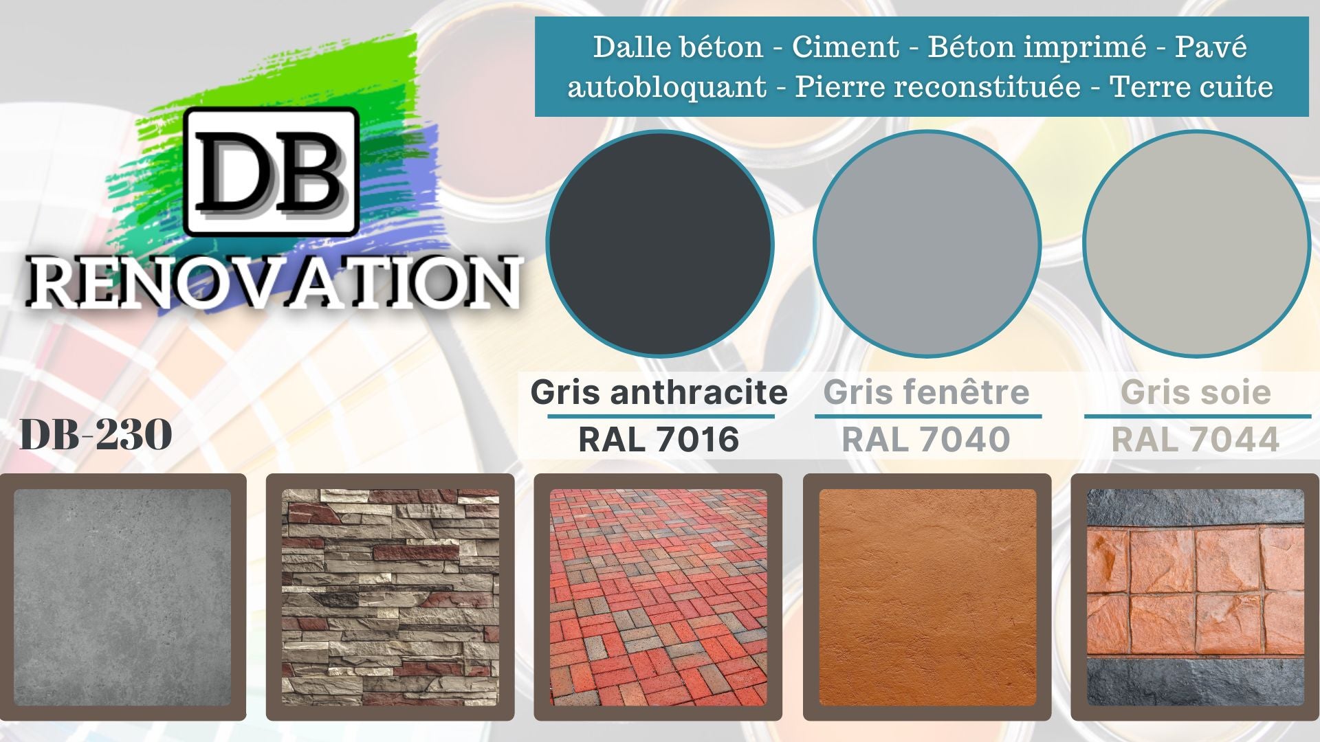 Peinture Sol Garage - Extrême trafic - Gris fenêtre 11KG (60 à 80m²) DB RENOVATION Haute résistance - Satiné - 3