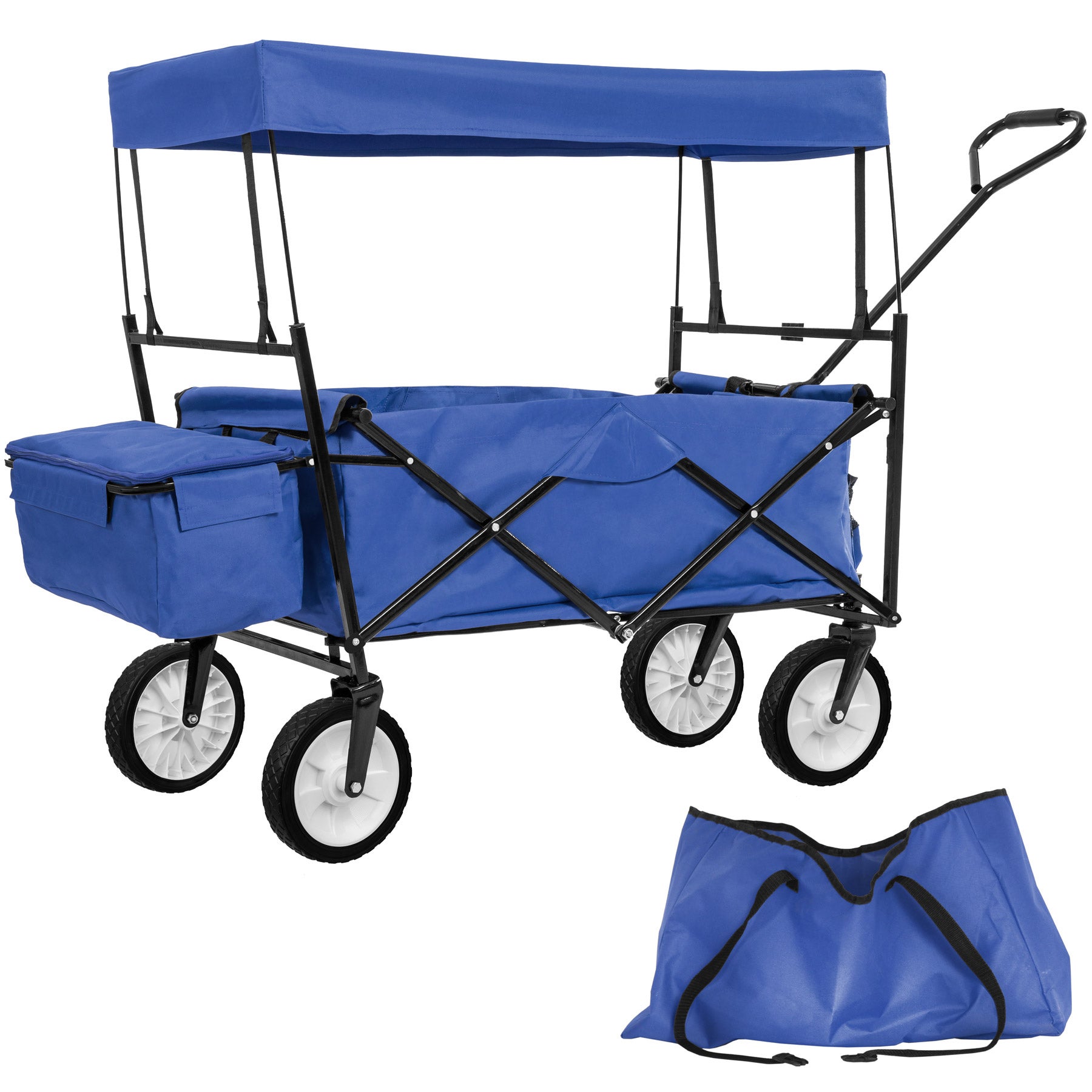 Tectake Chariot De Jardin Chariot De Transport Pliable Avec Toit