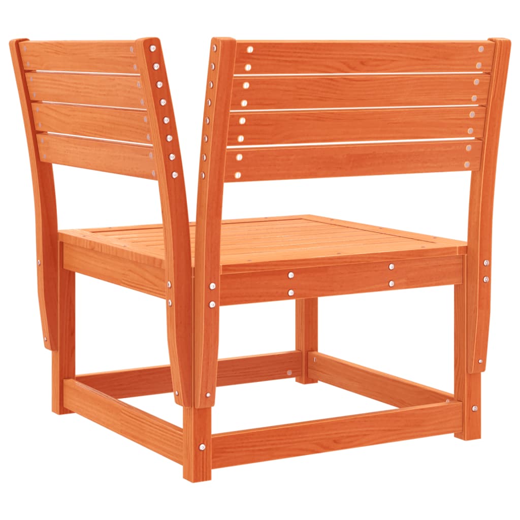 Salon de jardin 4 pcs cire marron bois de pin massif - 4