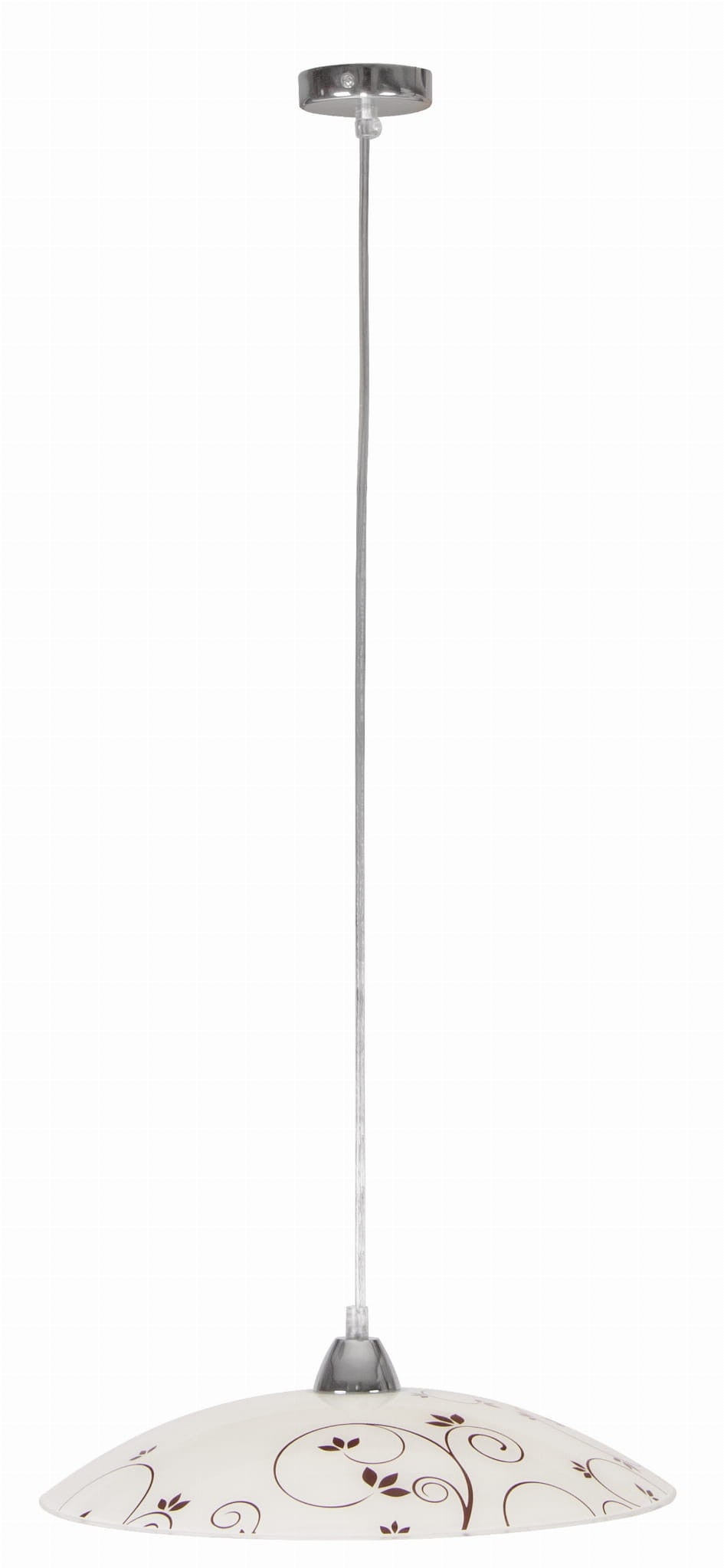 Lampa wisząca Young chromowana-biała 1xE27x60W wym: 100 x 40 x 40 cm szkło Candellux