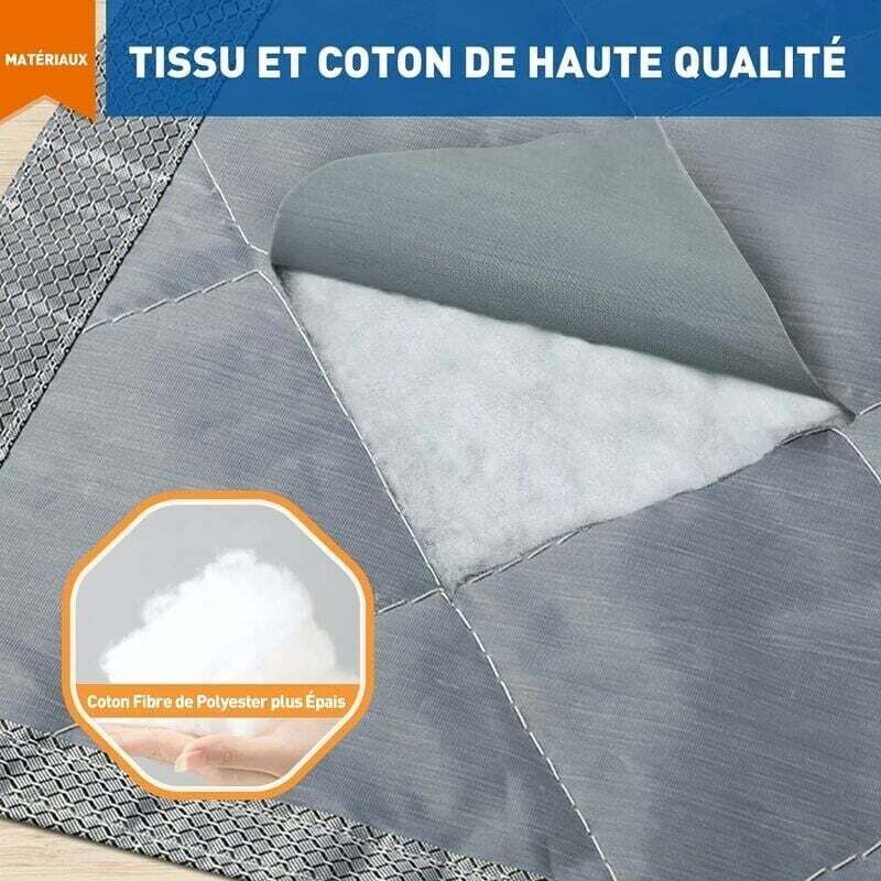 Rideau de Porte Isolant Thermique 90 x 210 cm, Rideau de Porte Épaississant d'hiver, Isolant Phonique Anti Froid, en Coton Magnétique, Gris - 3