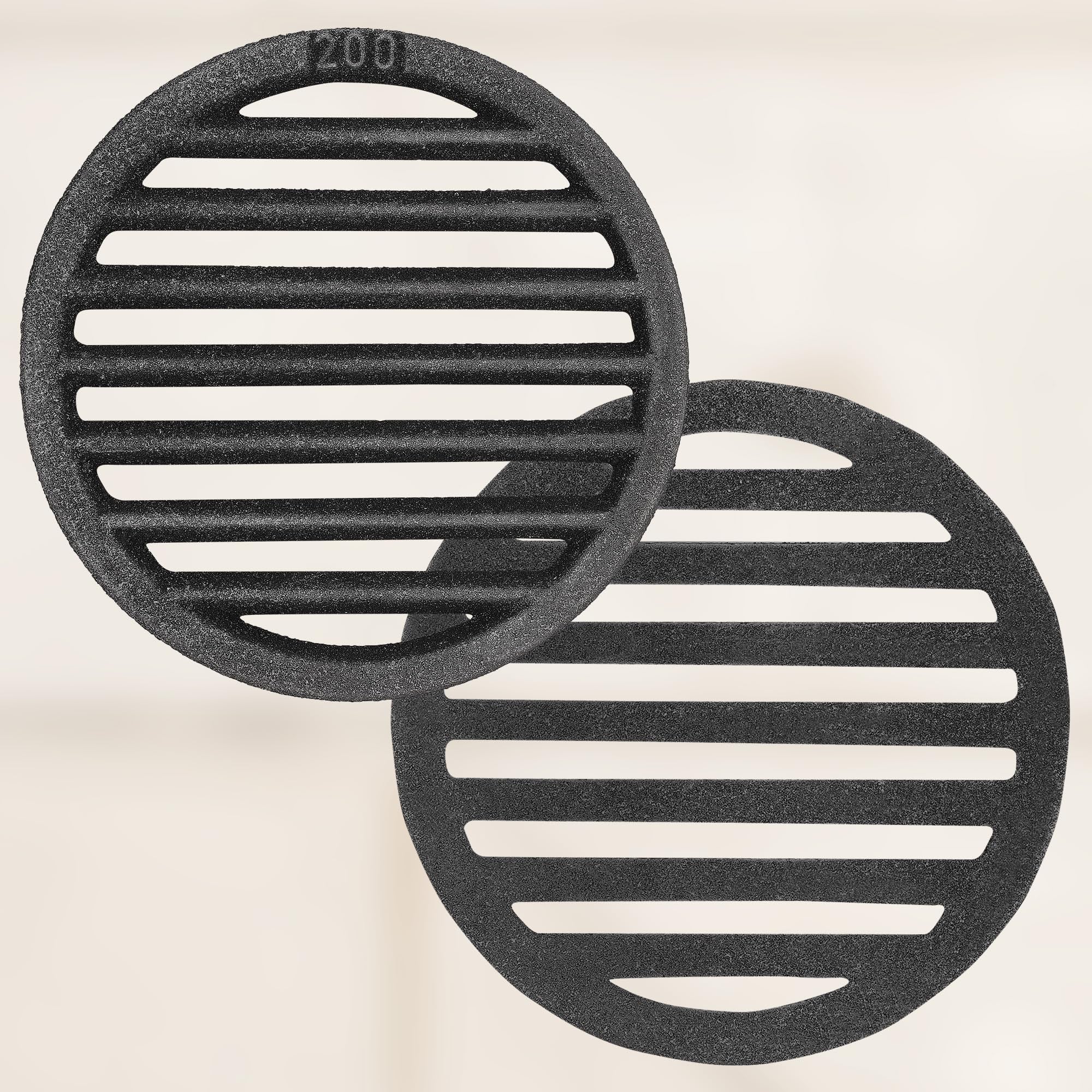 Grille de Cheminée en fonte diamètre 20 cm - Grille en fonte carrée - Résiste aux températures élevées - KOTARBAU - 6