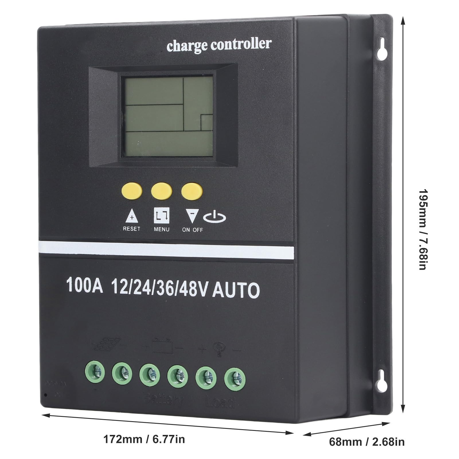 Controlador de carga solar 100A 12-48V com duas portas USB e display LCD retroiluminado – ComfortXL - 2