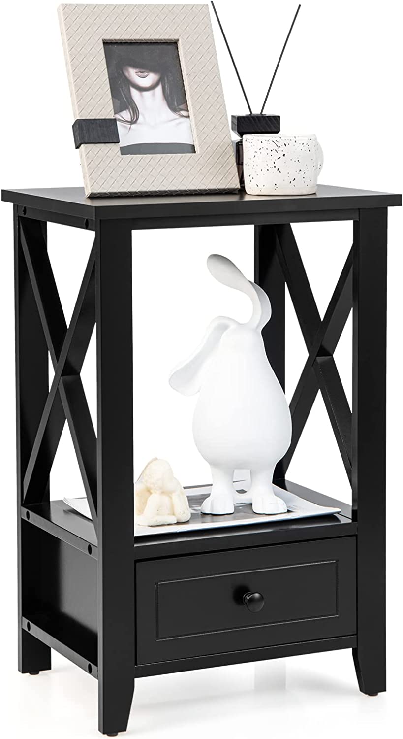 Credenza Tidyard In Legno Multistrato 30x30x70 Cm Con Cassetto E Anta - Mobiletto Da Salotto, Comodino Da Camera Da Letto, Armadietto Per Cameretta
