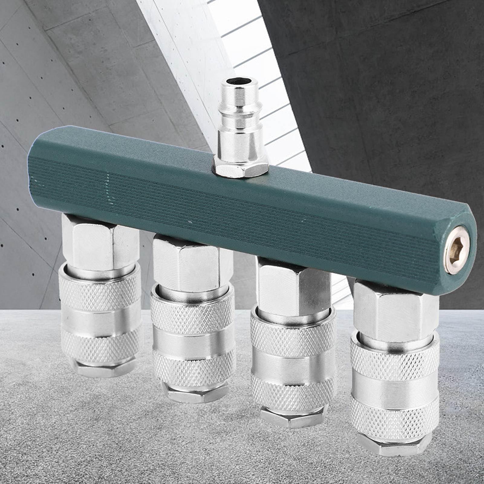 Set 4 Raccordi Rapidi Per Aria Compressa Qwork - 8 Mm, Acciaio Inossidabile, Per Compressori E Tubi - Foto 4