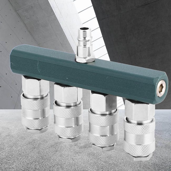 Set 4 Raccordi Rapidi Per Aria Compressa Qwork - 8 Mm, Acciaio Inossidabile, Per Compressori E Tubi - Foto 4