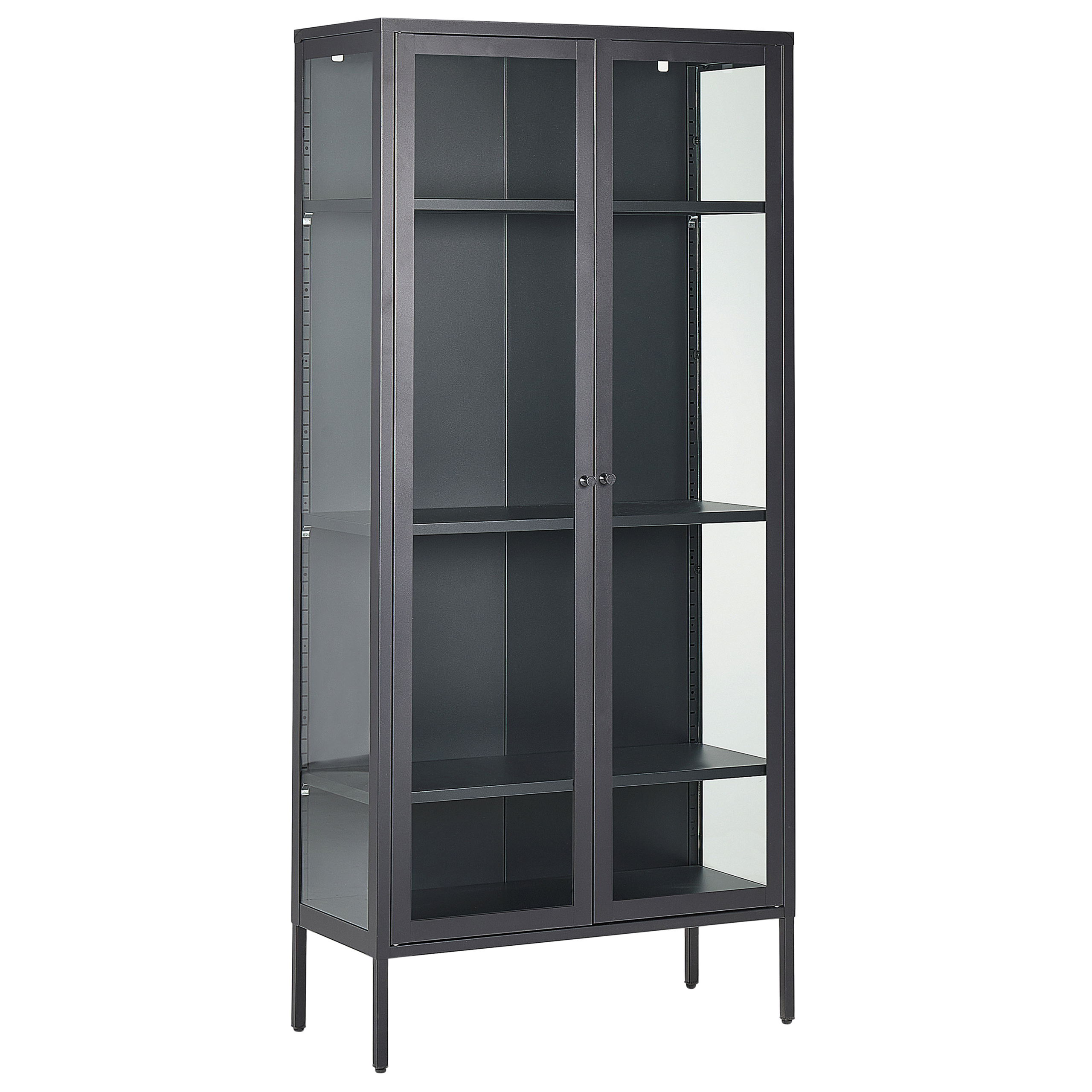 Beliani  Vitrina Harty Metal 80 Cm Negro , Leroy Merlin