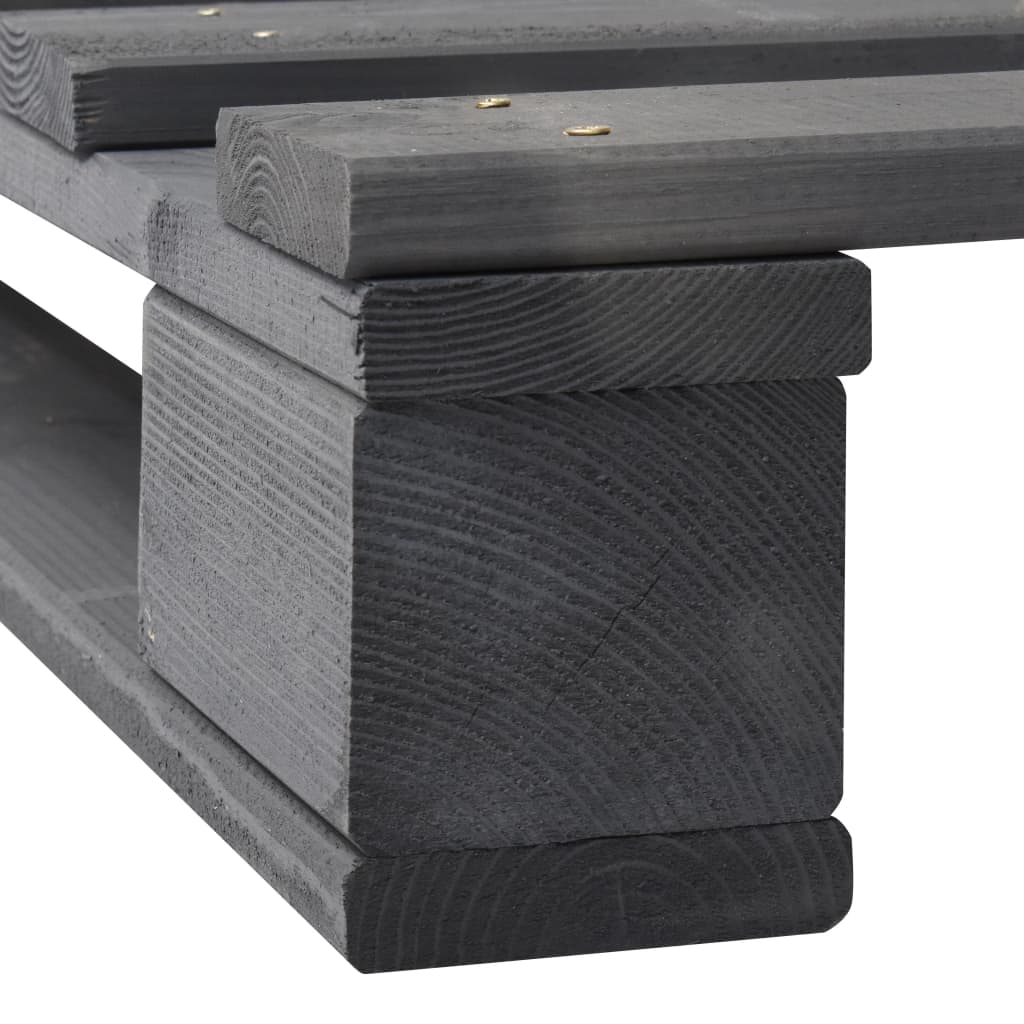 Cadre de lit de palette sans matelas, bois massif, gris, pour la chambre, 100 × 200 cm - 6