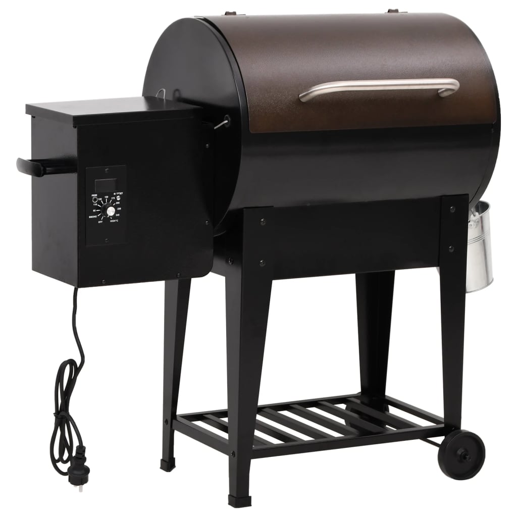 Gril à granulés avec étagère inférieure noir 94 cm fer vidaXL - 2