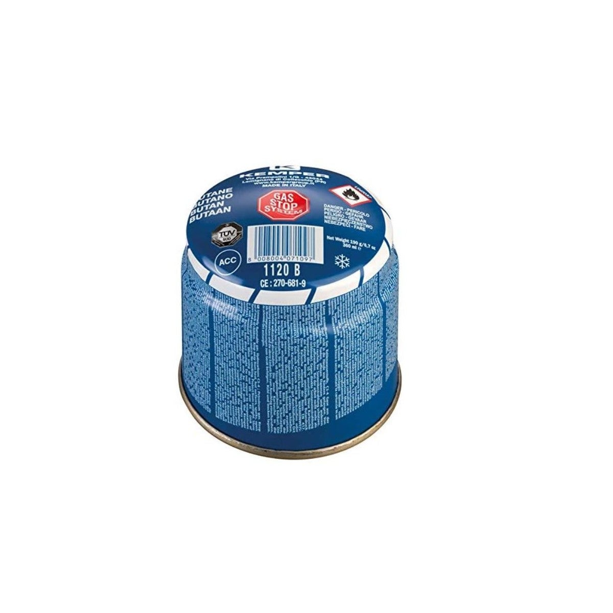 Pack De 8 Cartouches De Gaz Butane 190g Kemper - Sécurité Stop Gaz - Pour Camping Et Lampe à Souder