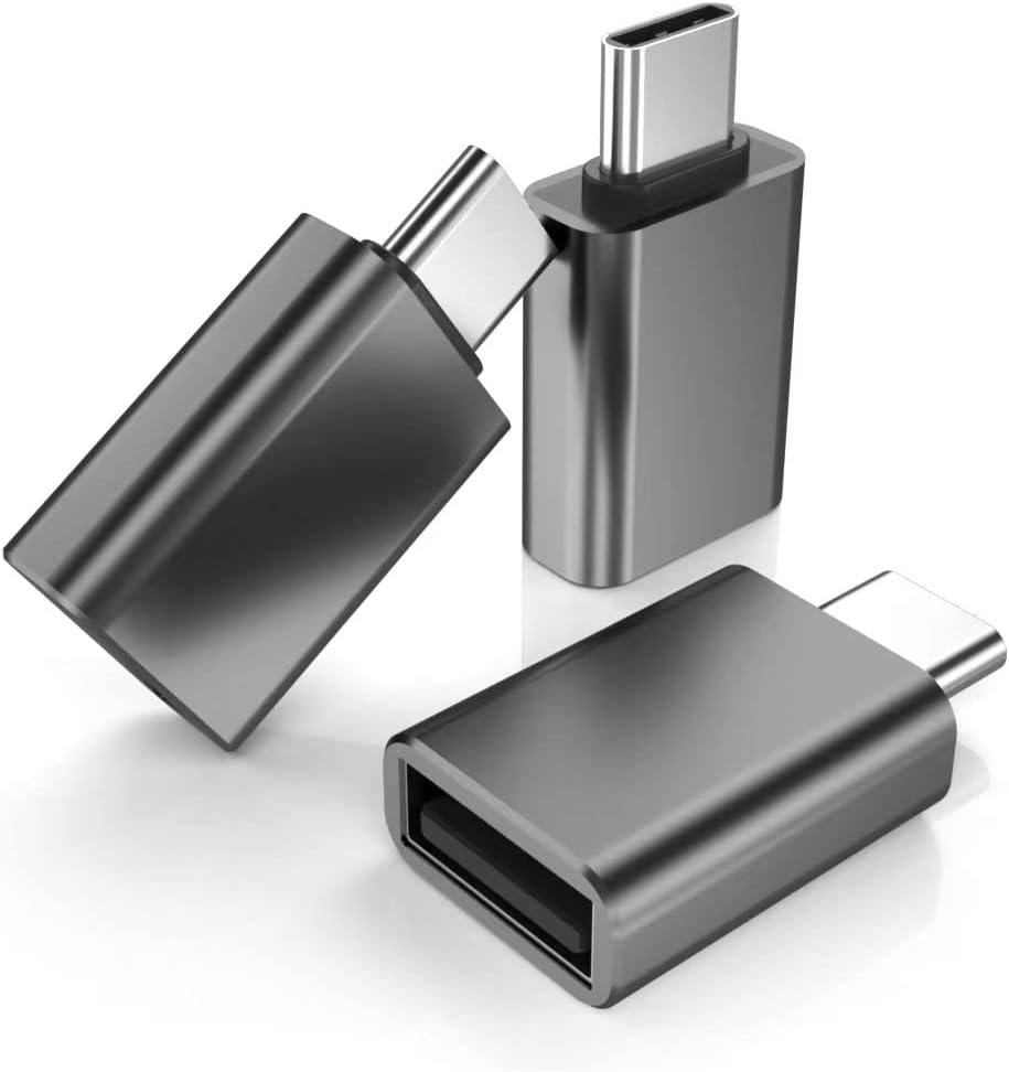 Zestaw 3 adapterów USB C męski na USB 3.0 żeński, adapter Thunderbolt 3 Type C OTG szary