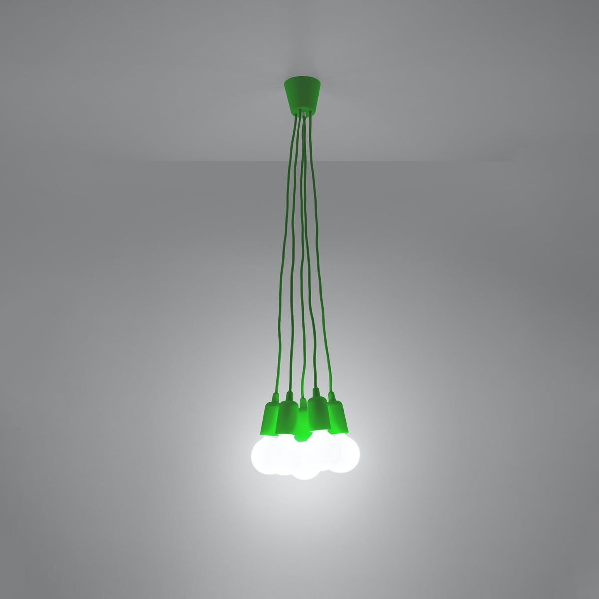 Lampa wisząca ASTIS 5 zielony LED 3000K - 25x25x90cm Sollux