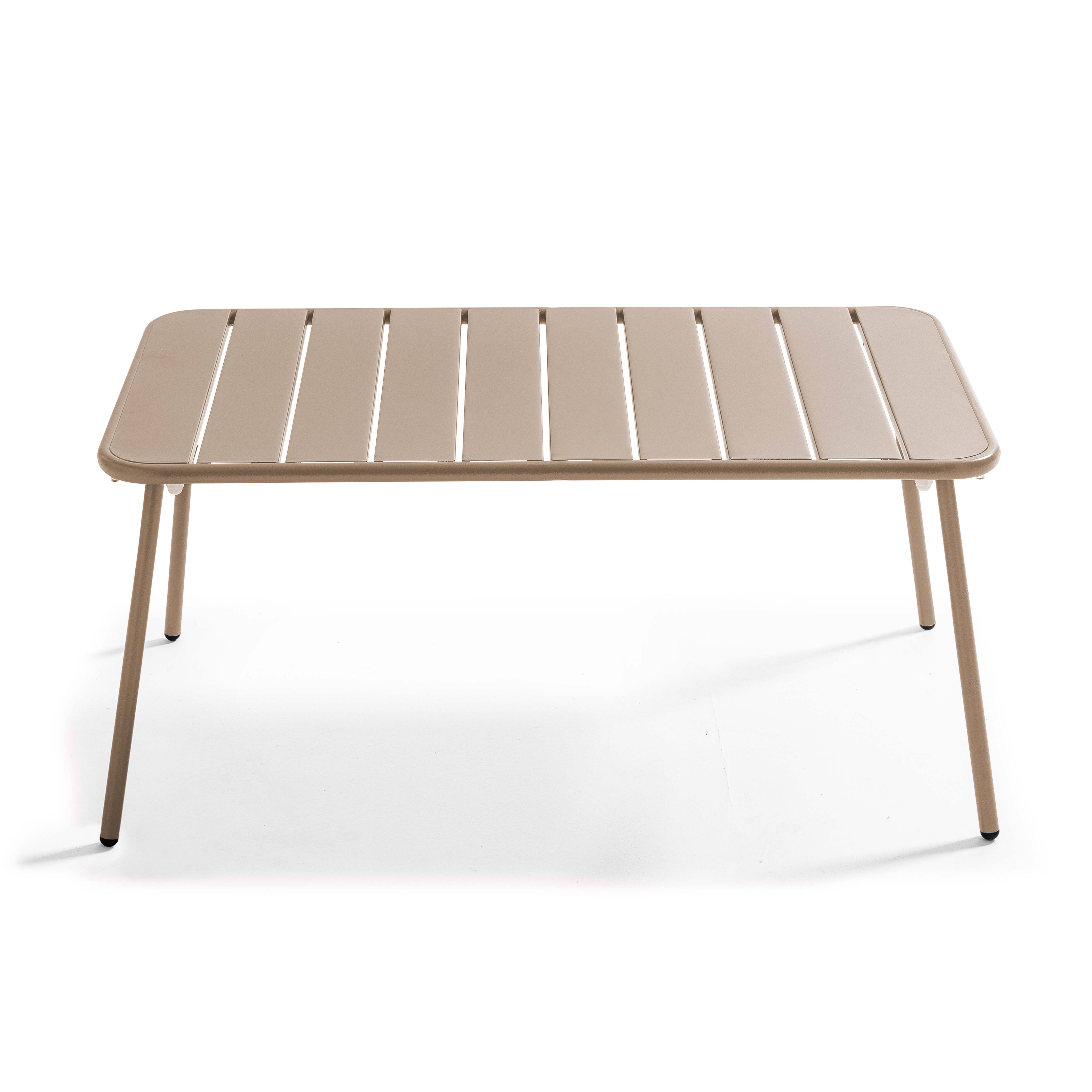 Table basse de jardin acier taupe 90 x 50 cm , Palavas - Oviala - 4