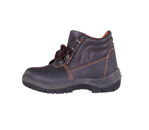 Chaussures De Sécurité Reis Bryes - Taille 38, Noir/jaune - Cuir, Semelle Antidérapante Résistante à L'huile - Protection Cheville, Confort Amorti