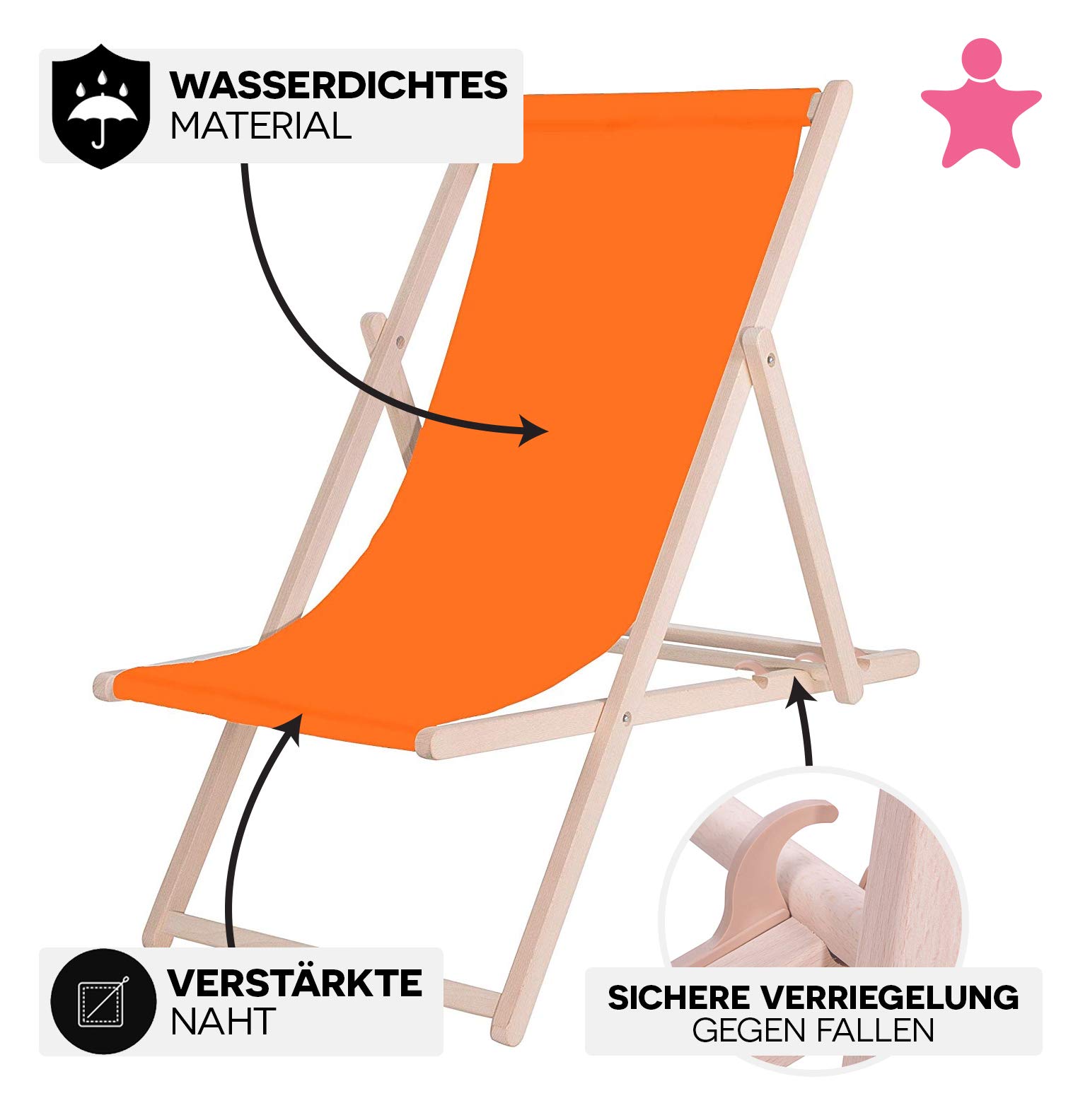 Transat De Jardin - Bois, Pliable, Confortable Pour Terrasse, Jardin Ou Plage, Couleur Bordeaux - 3