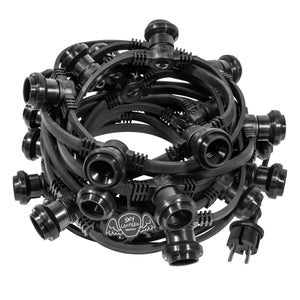 Douille Noire Pour Guirlande Lumineuse - Compatible Câble 6x10 Mm Et Ampoules E27