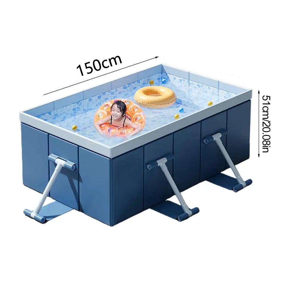 SIENTICE Piscine pliante non gonflable, bassin de jeu pour cour de 1,5 mètre, piscine rigide simple et autoportante - 2