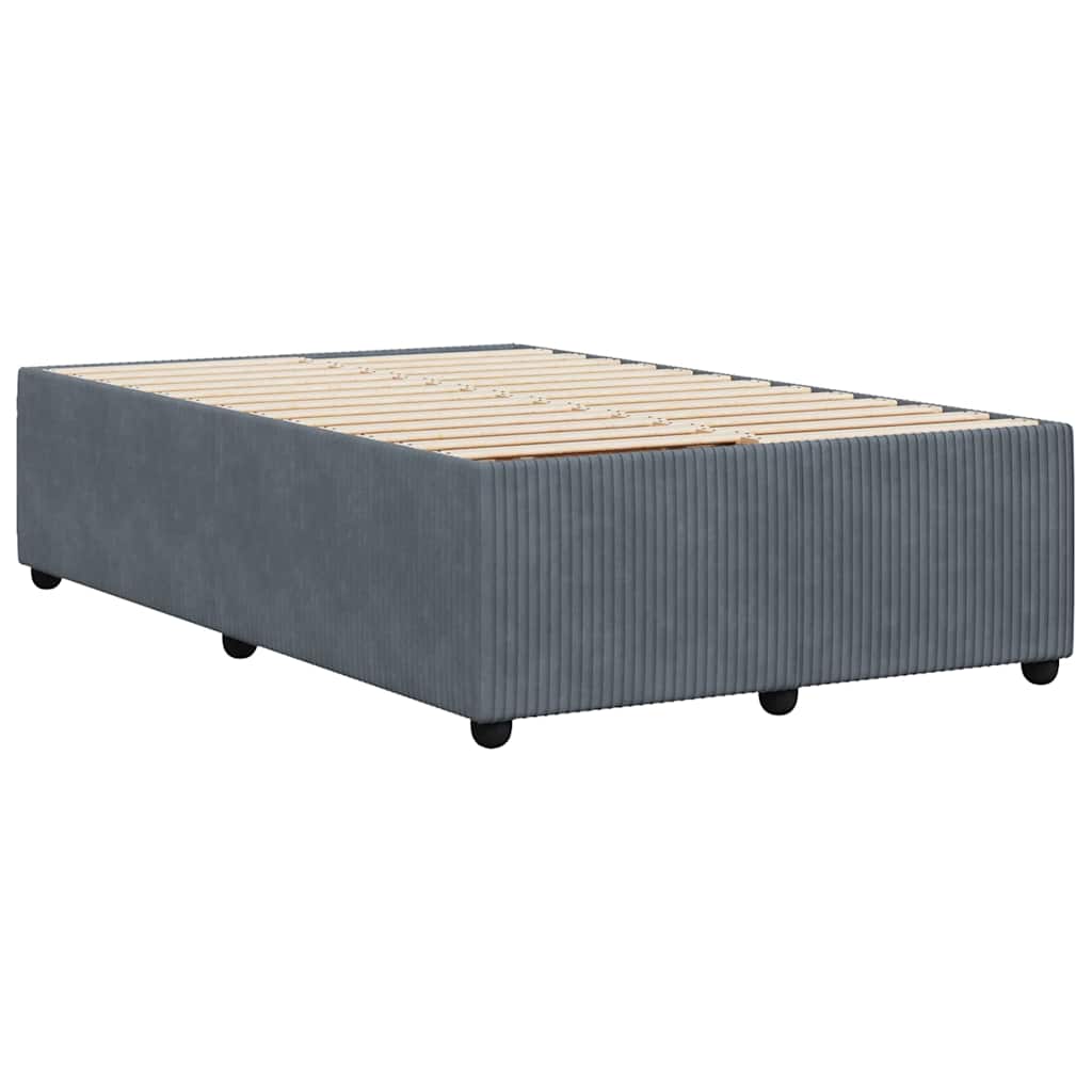 Cadre de lit sans matelas, velours, gris foncé, pour la chambre, 120 × 200 cm - 6
