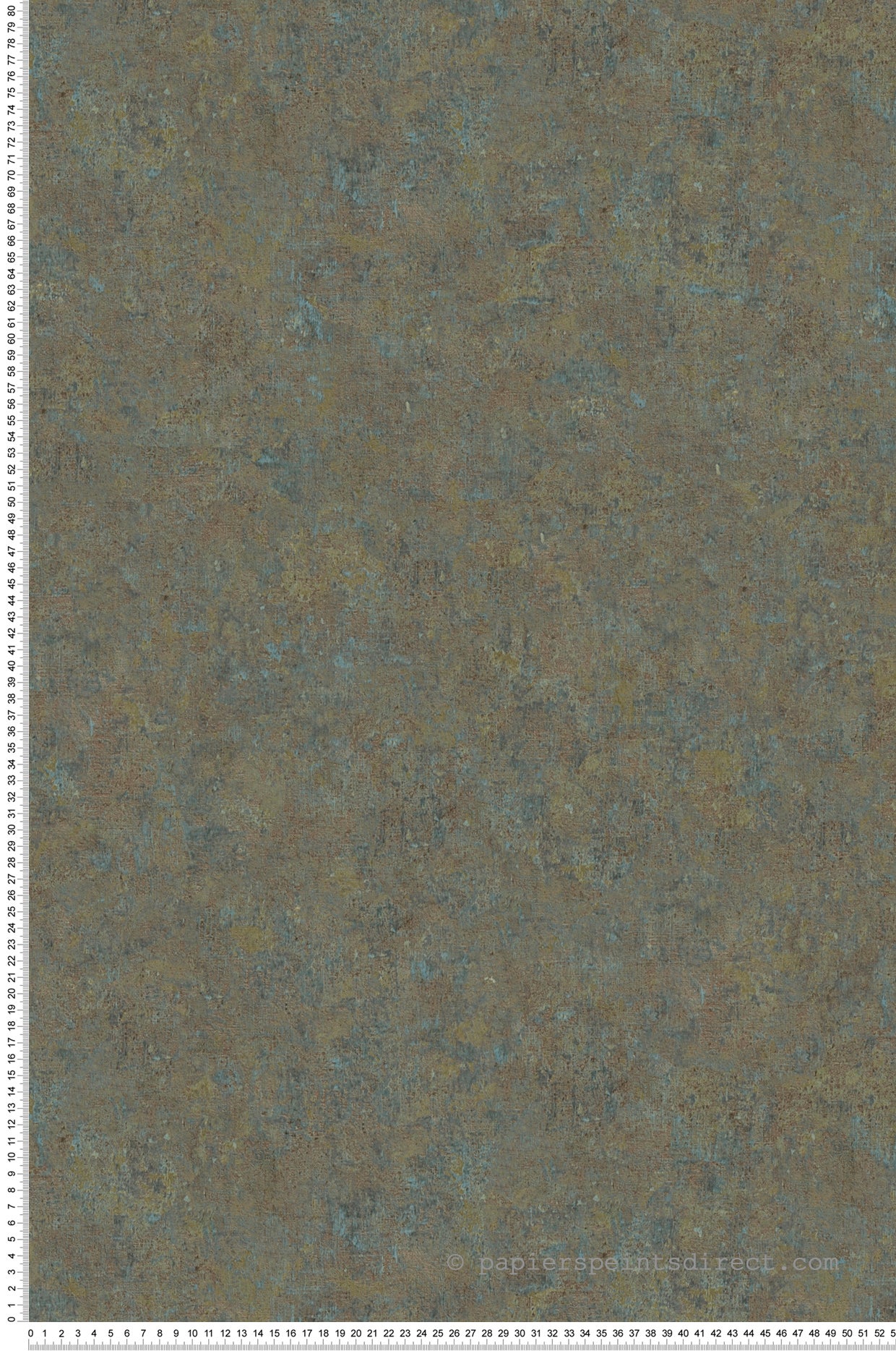 Papel pintado liso con efecto pictórico marrón y verde oliva agrisado - 53 cm x 10,05 m - a.s. création
