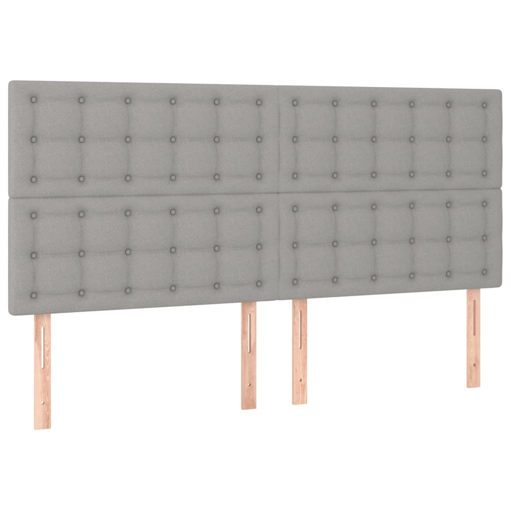 Cadre de lit sans matelas gris clair tissu - 9