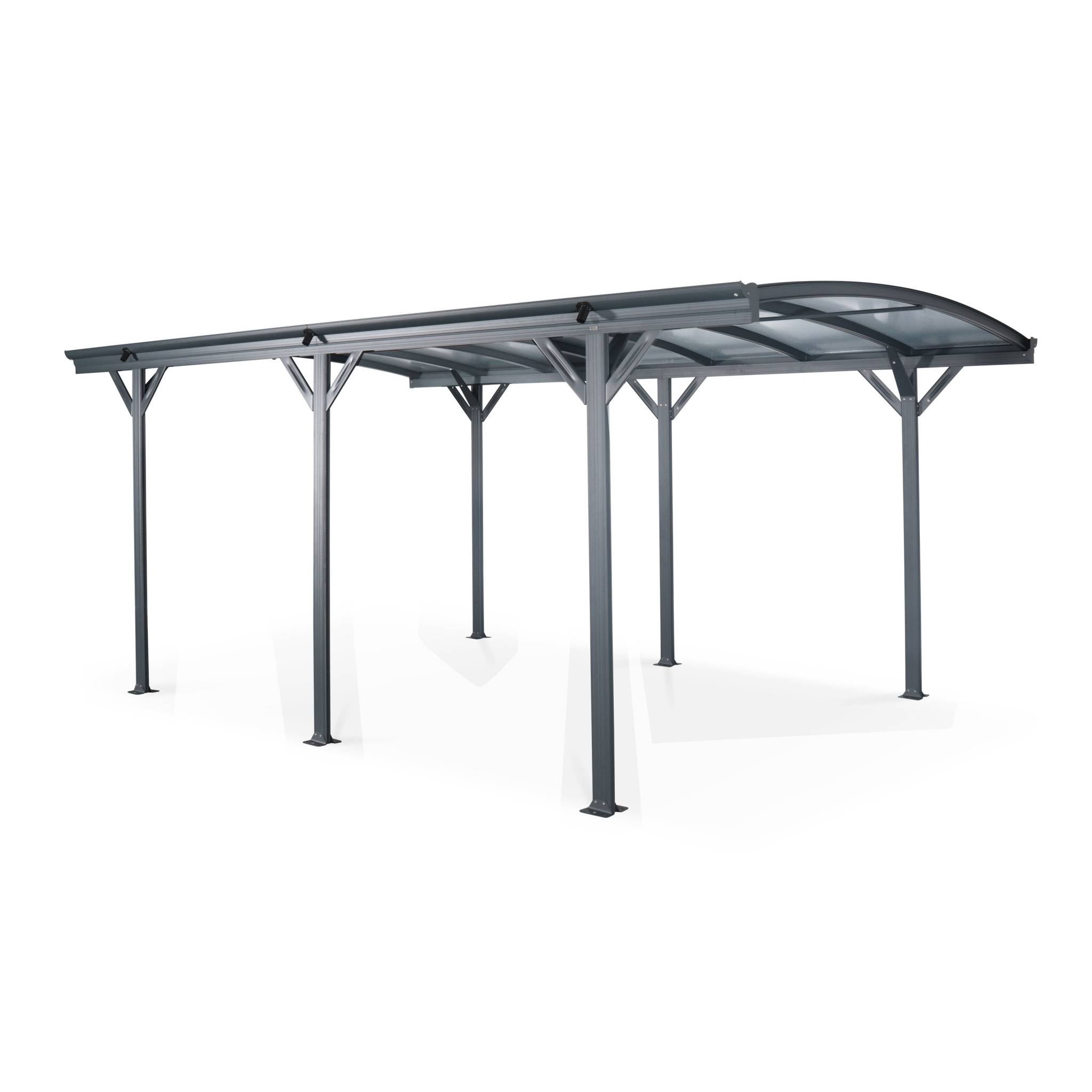 Carport de 15m² en aluminium anthracite et polycarbonate - Le Mans 5x3m - abri de voiture 500 x 300 x 220 cm LE MANS - 5