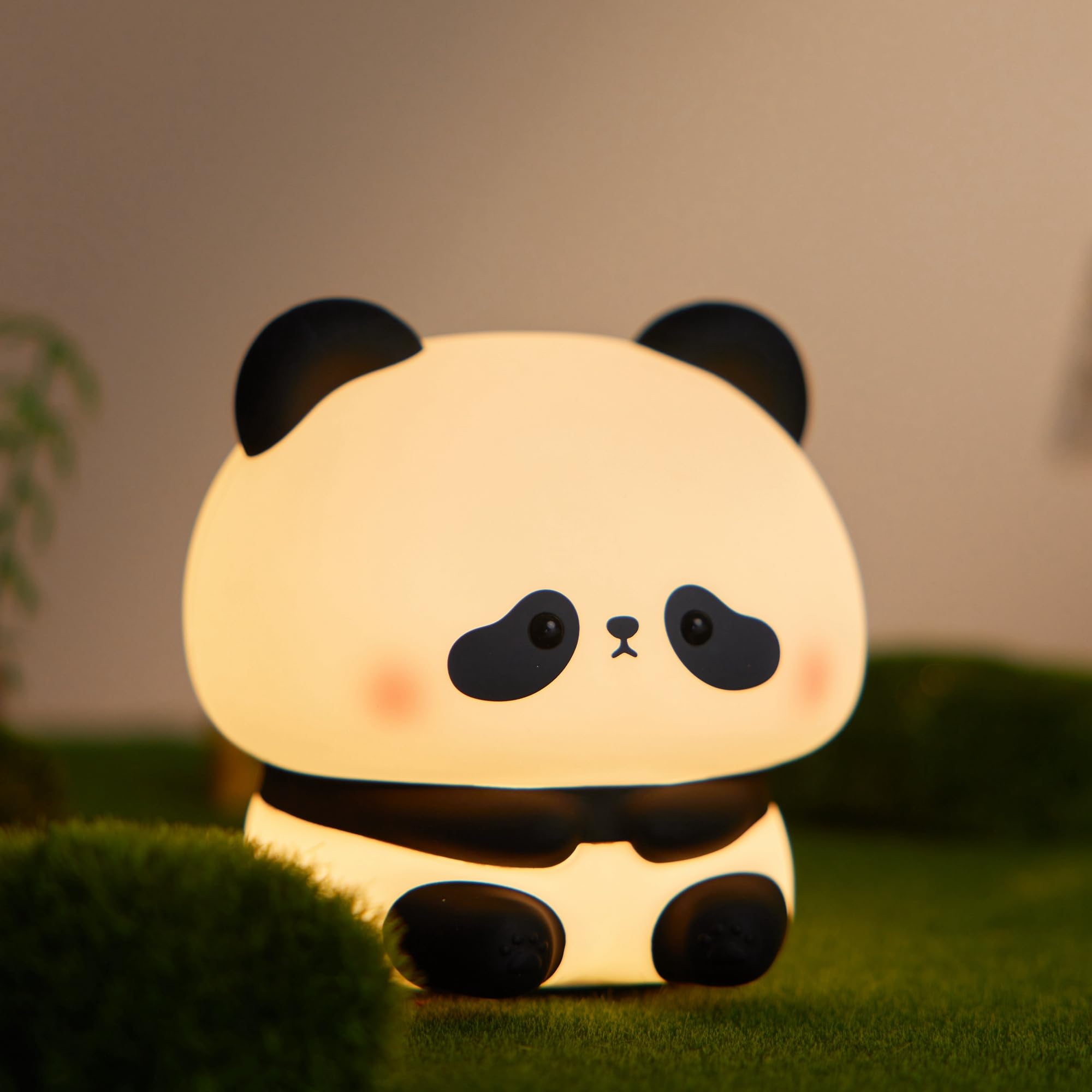Lampka nocna do pokoju dziecięcego, towarzysz snu z lampką nocną Panda, 3 poziomy jasności