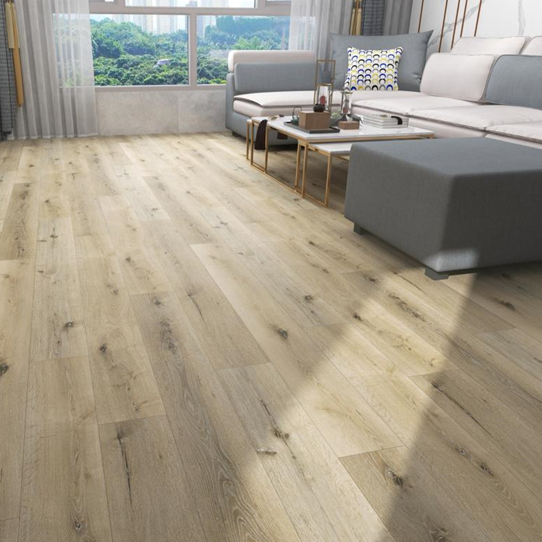 Sol PVC - Lames PVC clipsable avec sous couche intégrée- GARANTIE 20 ans- Epaisseur 5,5 mm - Imitation chêne clair - Dimensions L 122 cm x l 23 cm - 4