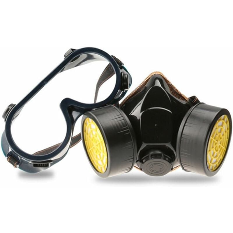 Masque à gaz professionnel masque de peinture au charbon actif respirateur avec 2 filtres anti-poussière, pesticides, formaldéhyde, laque colorée - 2