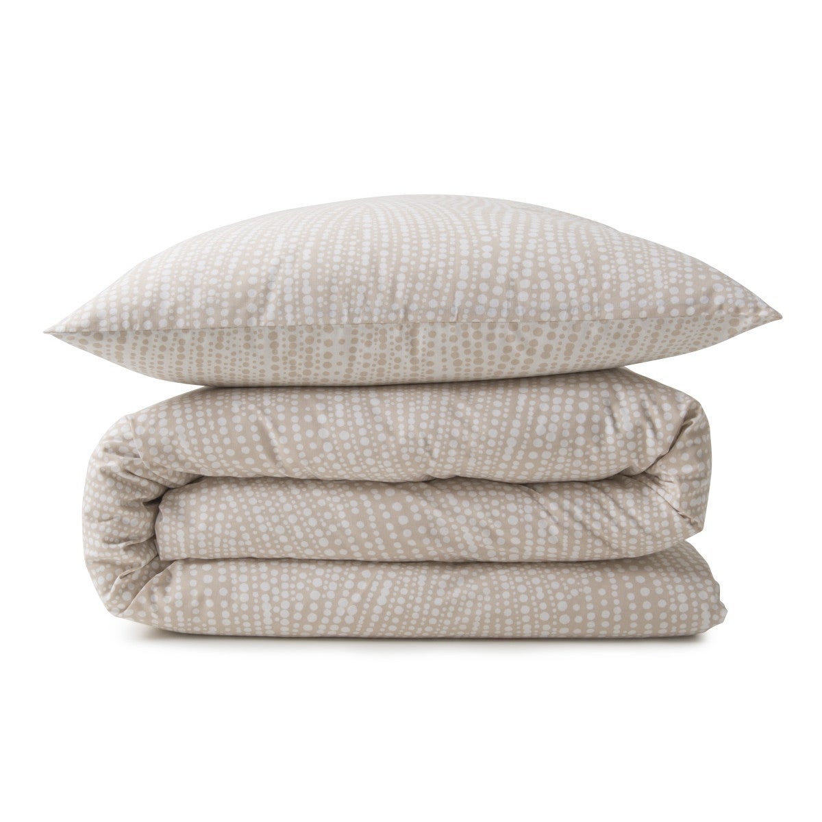 Parure de lit 2 personnes en coton 57 fils imprimé beige 260x240cm - 3