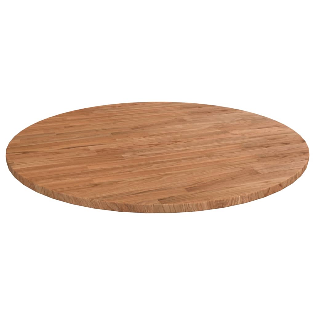 Tablero redondo marrón claro?90x1,5 cm madera de roble tratada