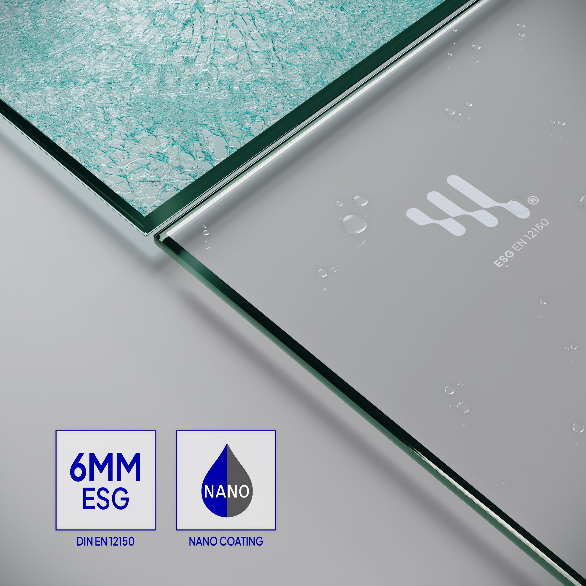 Box Doccia Emma 90x90x180cm, REVERSIBILE, Porte Pieghevoli, Regolazione 88.5-90.5x88.5-90.5cm, Profili Cromati, Vetro Temperato Trasparente 6mm - 8