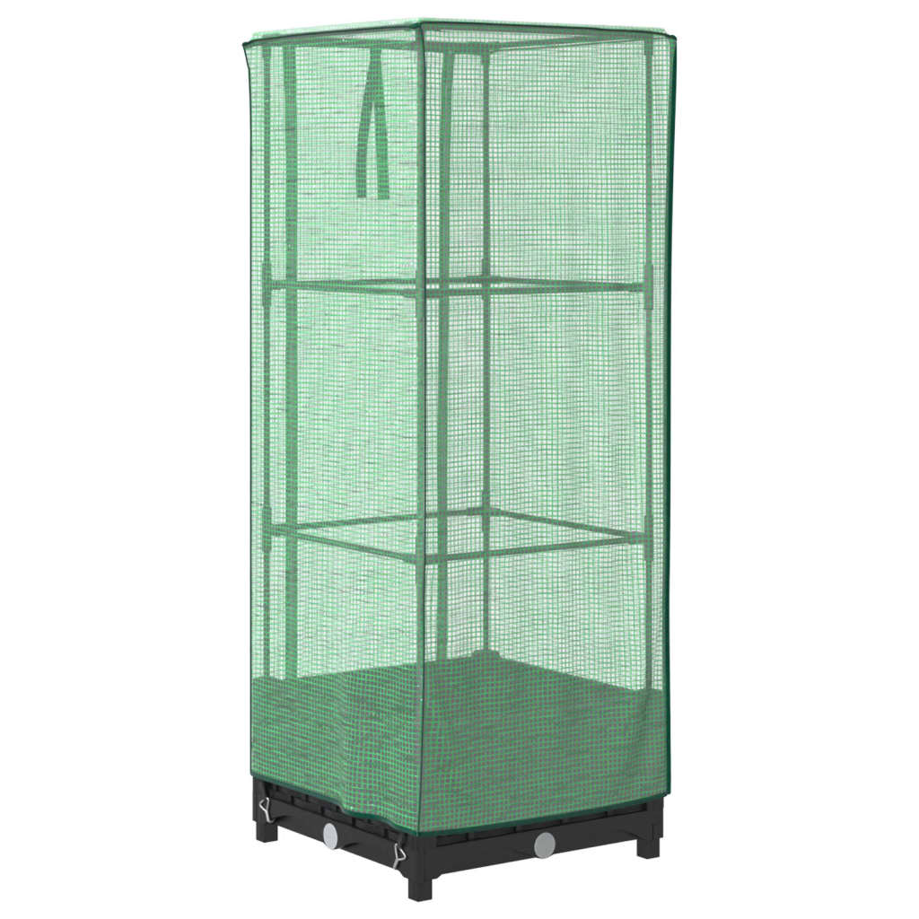 Jardinière surélevée | Pot de Fleurs avec housse aspect rotin 40x40x123 cm CFW89405 - 6