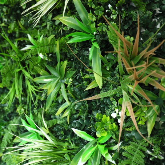 Mur végétal synthétique - Forêt tropicale - Intérieur et extérieur - 0,5 m x 0,5 m - 3