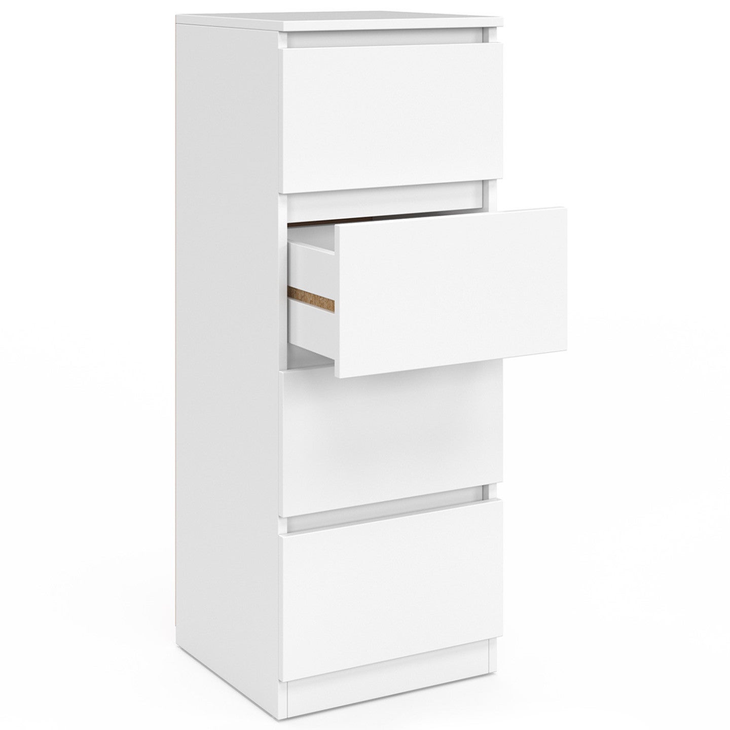 Meuble d'appoint 4 tiroirs TOMI 30x30x80 cm chiffonnier pour entrée salle de bain bois blanc - 4