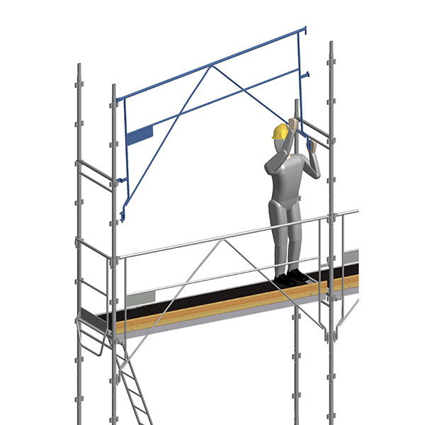 Echafaudage fixe de façade 60m² - Structure + Planchers + Garde-corps - DUO60GC-SP - 4