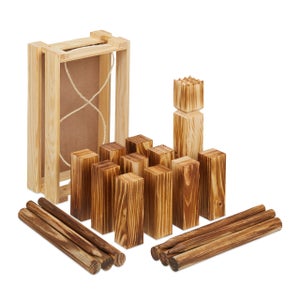 Relaxdays Scacchi Vichinghi, Gioco di Lancio in Legno, al Parco o