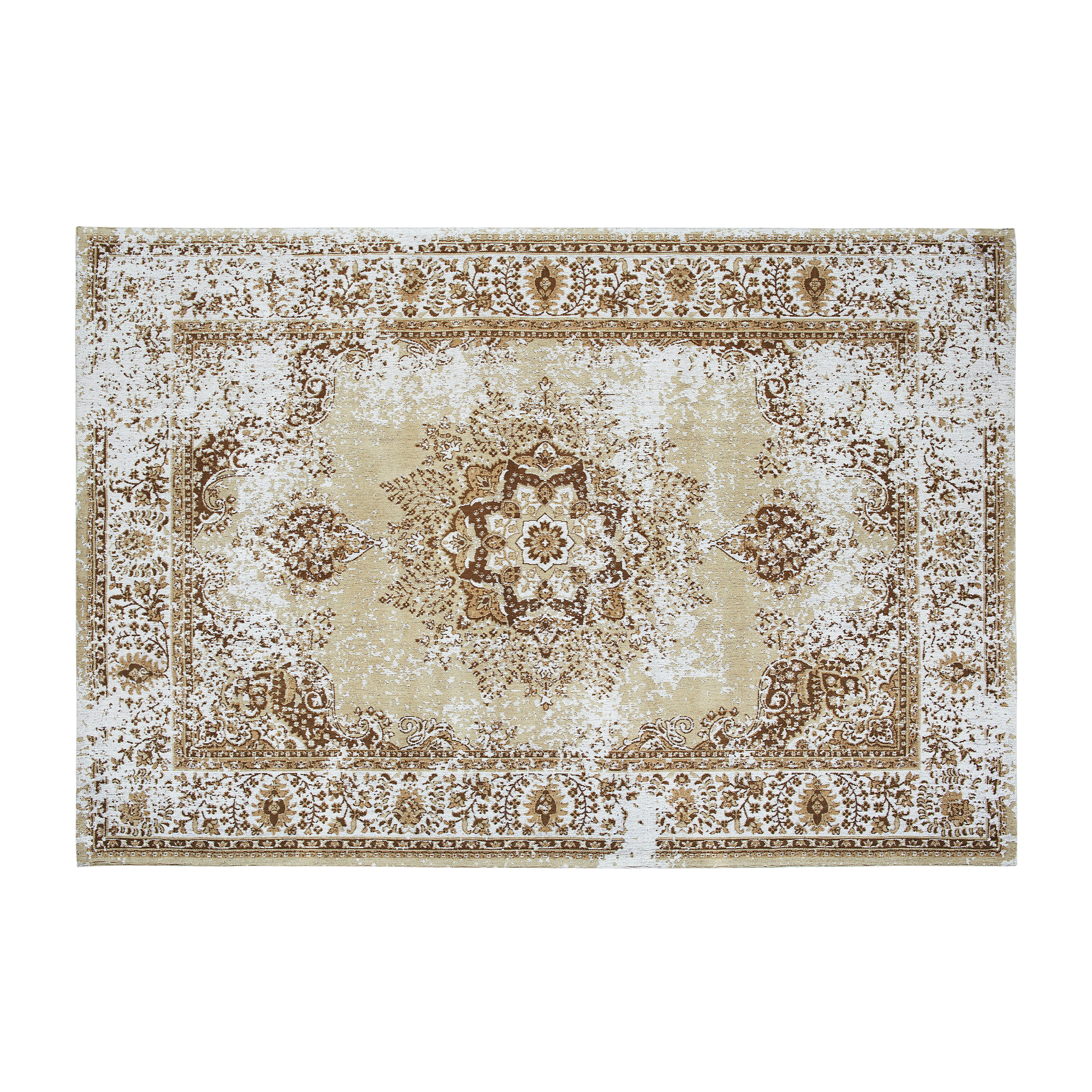 Beliani alfombra de algodón beige claro 140 x 200 cm almus