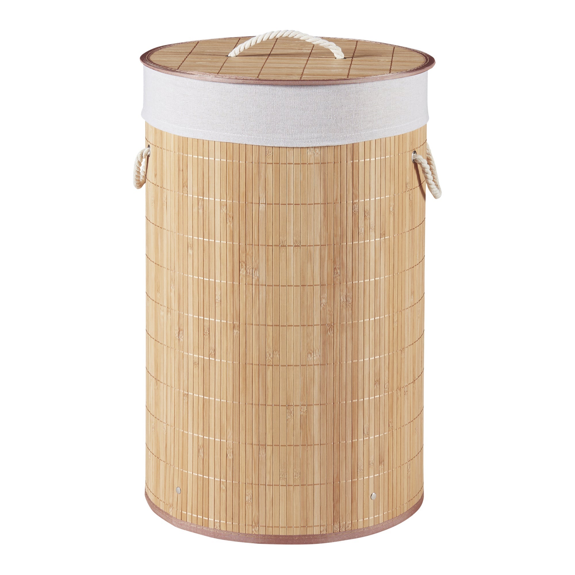 Panier à linge 68 litres en bambou 60 x 38 cm naturel gris clair 03 ...