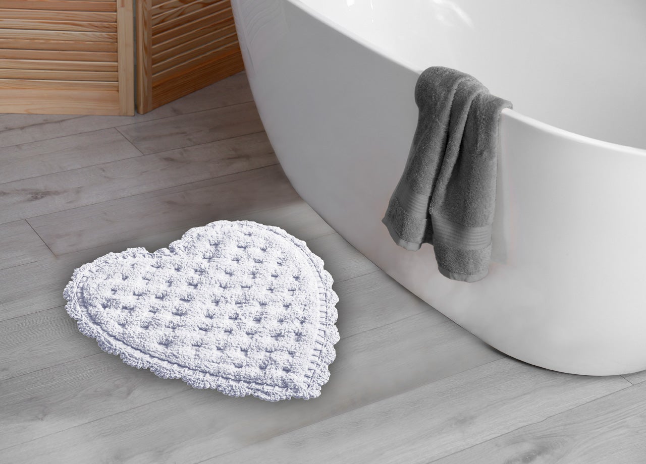 Tappeto da bagno rotondo - Embla (grigio chiaro