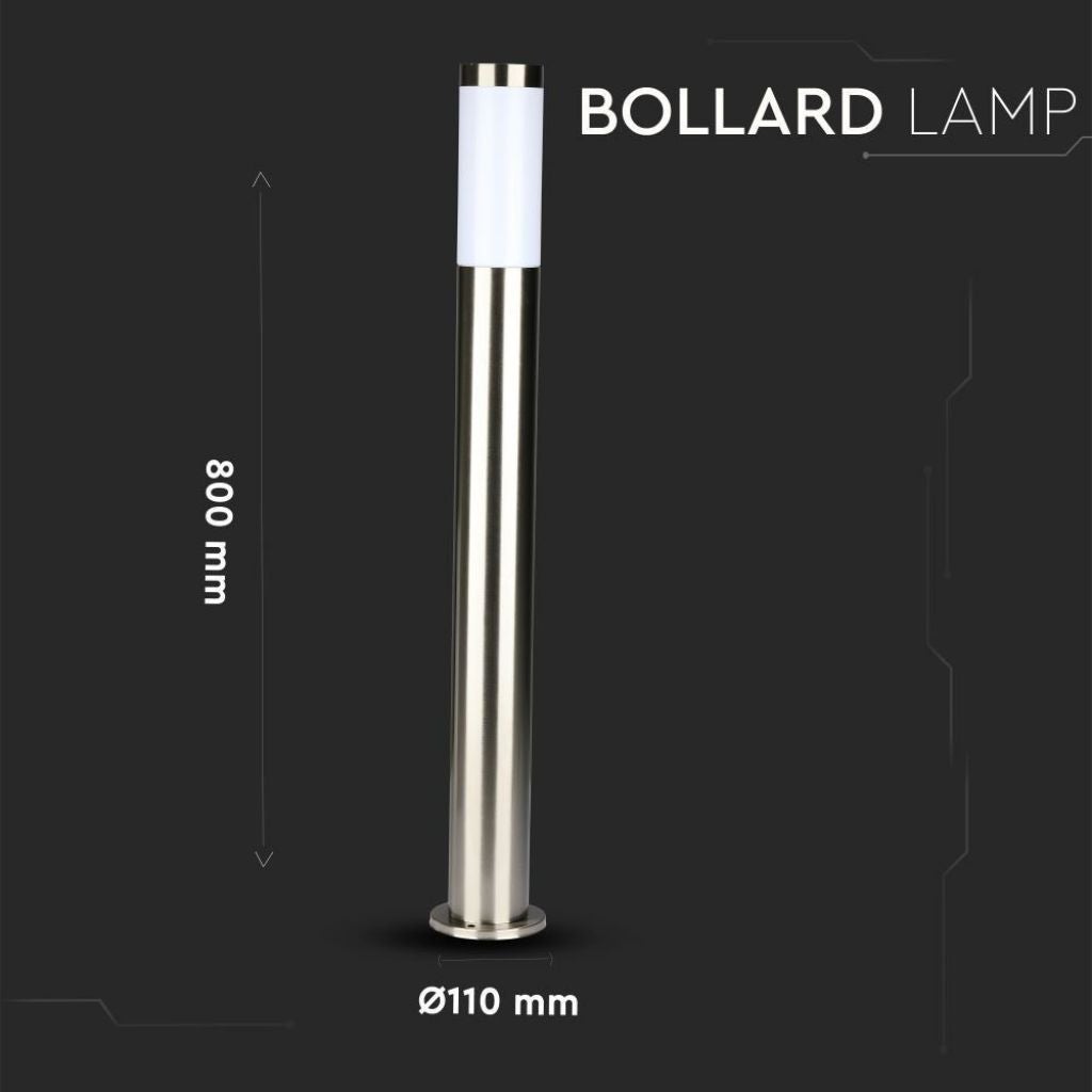 Piantana LED da Giardino con Portalampada E27 (max 60W) in Acciaio Inossidabile h: 80cm IP44 - 3