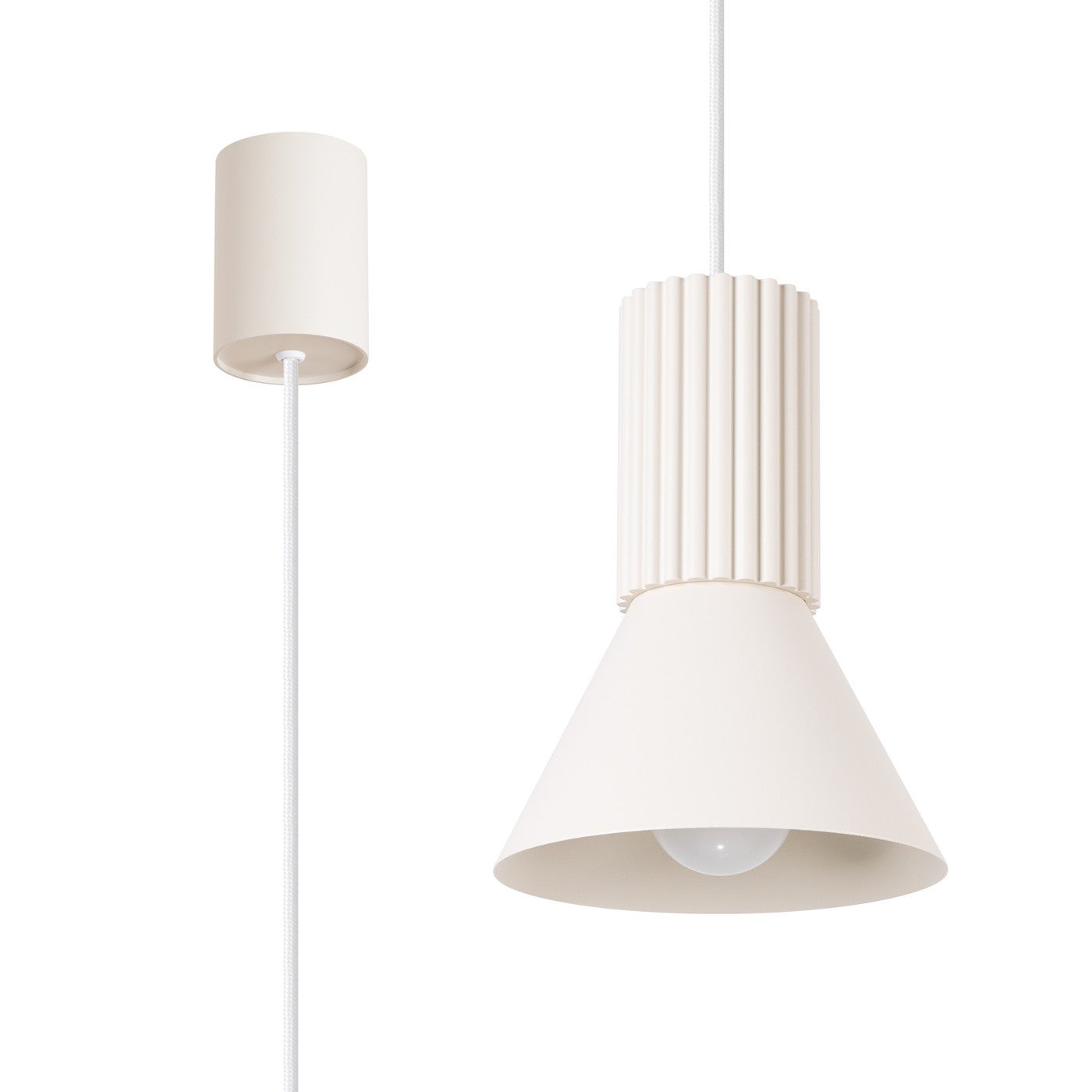 Lampa sufitowa ryflowana ESTRIA beżowa 1xE14x15W metal wym:120x14x14cm IP20 Sollux Lighting