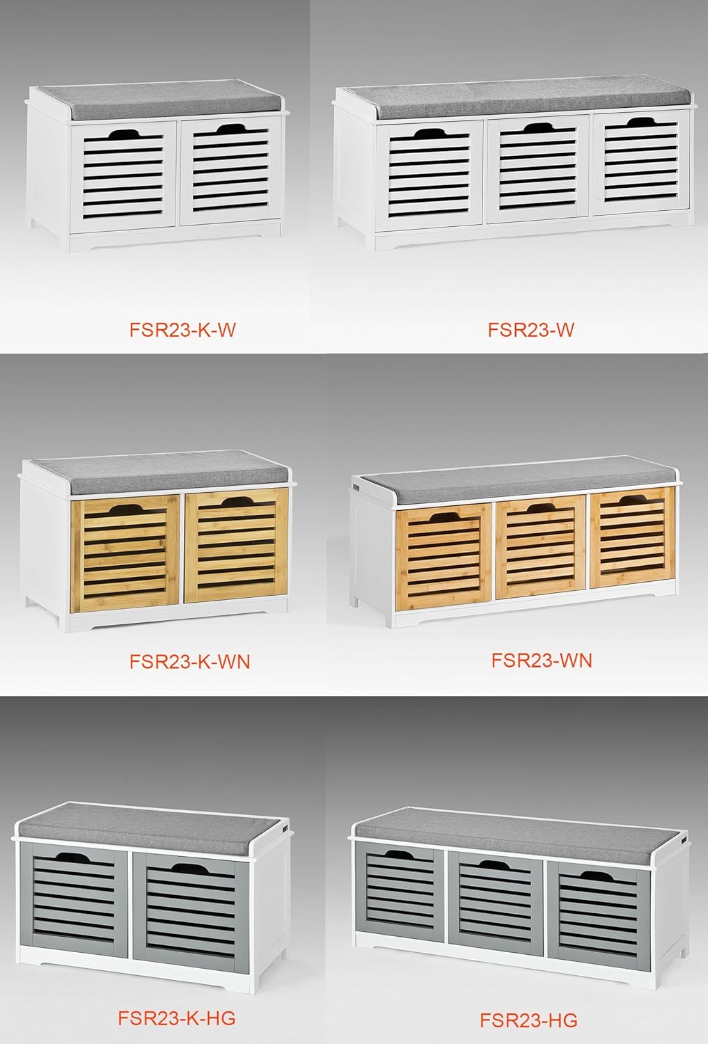 SoBuy Banc de Rangement avec coussin rembourré et 3 cubes, Meuble d'Entrée Commode à Chaussure, FSR23-W - 5